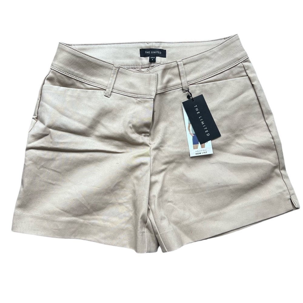 NWT The Limited Tailored Shorts Sand Beige Size 4 Stretch 5” Inseam